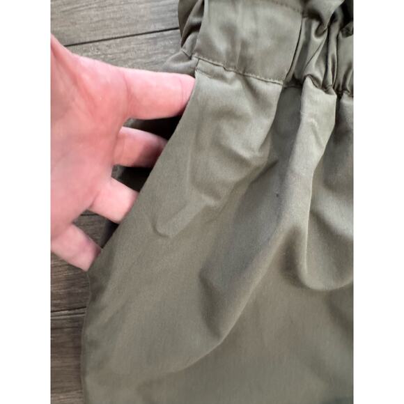 Zara Basic Olive Green High Rise Pull On Tie Waist Pants Size Small - Picture 3 of 6